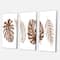 Designart - Tropical Monstera and Palm Leaf In Terracotta - Traditional Canvas Wall Art Print
